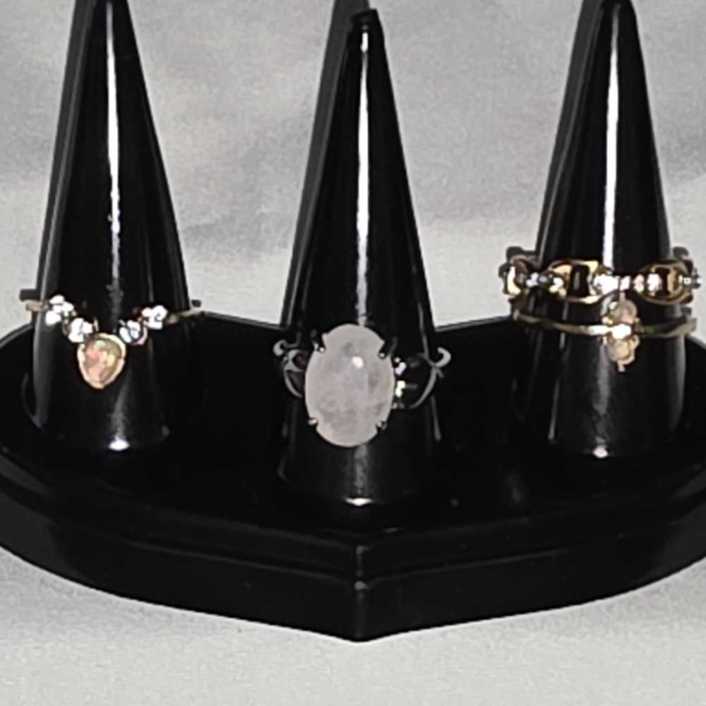 Elegant Gold and Silver Ring Set Size 9, 4 Rings